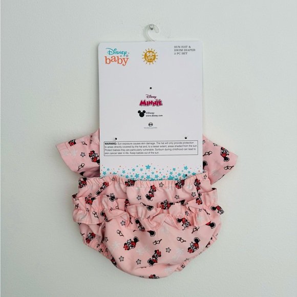 Disney Baby Minnie Mouse Sun Hat and Swim Diaper 2 Piece Set Size 18 Months NWT - Picture 10 of 11